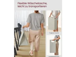 VASAGLE Wäschekorb  mit Ablage 3 x 38 l, Weiss