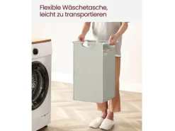 VASAGLE Wäschekorb  mit Ablage 3 x 38 l, Weiss
