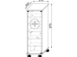 VCM Erste Hilfe Schrank Nilasu 98 x 31 x 35 cm, Weiss