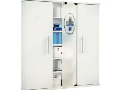 VCM Erste Hilfe Schrank Santila 92 x 88 x 18 cm, Weiss