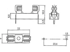 Velleman Sicherungshalter für Leiterplattenmontage 5 x 20 mm