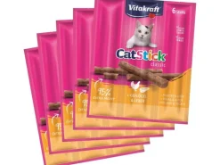 Vitakraft Katzen-Snack Cat-Stick mini Geflügel & Leber, 5 x 6 Stk.