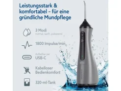 VITALmaxx Munddusche mit 8 Aufsätzen, Anthrazit