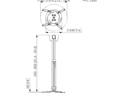 Vogel's Deckenhalterung PPC 2555 Silber