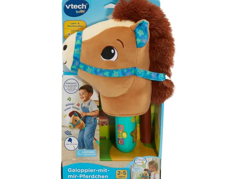 Vtech Steckenpferd Galoppier-mit-mir-Pferdchen Blau/Braun