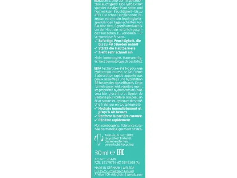 WELEDA Gesichtscrème 48 h Hydration Creme-Gel 30 ml