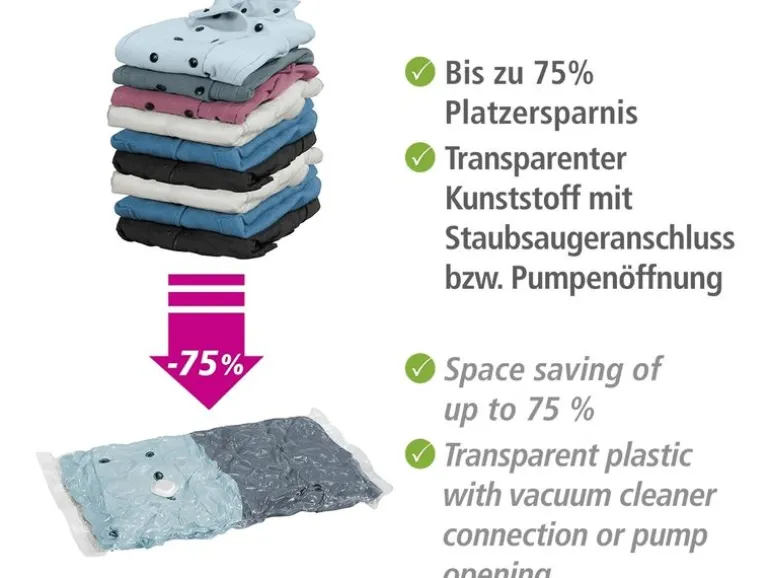 Wenko Vakuumbeutel Reise-Set 40 cm/50 cm x 60 cm/70 cm, 6 Stück