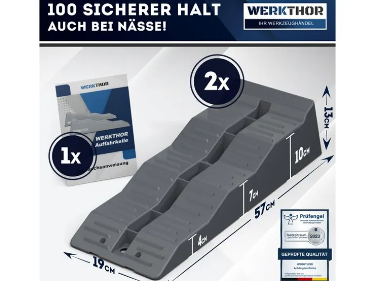 Werkthor Flache Auffahrkeile 2er Set, Grau