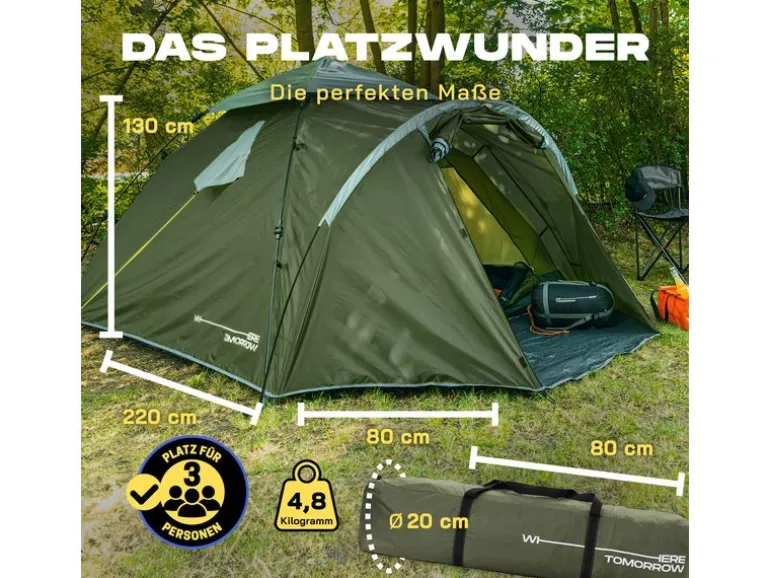 Where tomorrow Drei Personenzelt Pop-Up - Grün