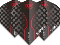 Winmau Dartflight Prism Zeta, Schwarz / Rot, 3 Stück