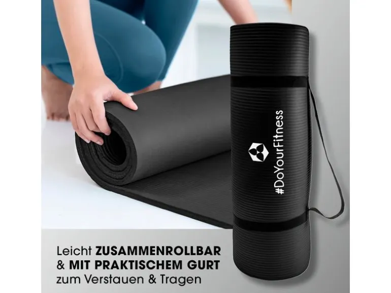 World Fitness Fitnessmatte Yamuna 183 cm x 61 cm, Schwarz