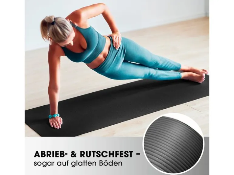 World Fitness Fitnessmatte Yamuna 183 cm x 61 cm, Schwarz