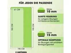 World Fitness Fitnessmatte Yamuna 183 cm x 61 cm, Grün