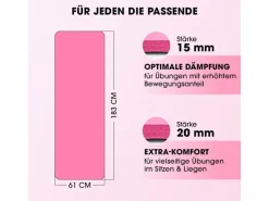 World Fitness Fitnessmatte Yamuna 183 cm x 61 cm, Pink