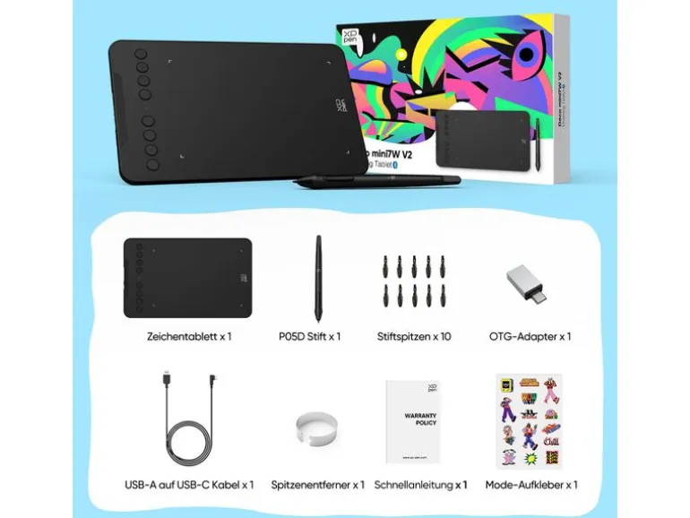 XP-PEN Grafiktablet Deco Mini7W V2