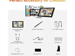 XP-PEN XPPen Artist 16 Gen3 Display X4 Stylus, 16K, Schwarz