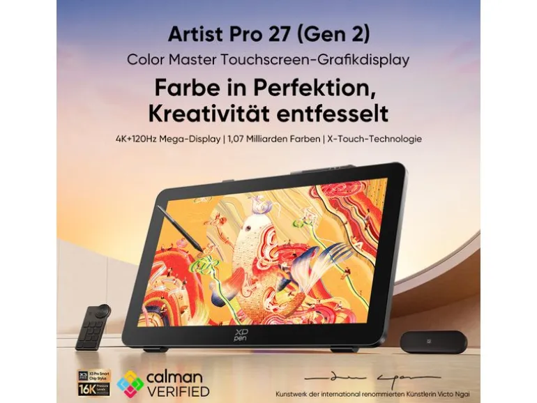 XP-PEN XPPen Artist Pro 27 Gen2 Display 4K Touch 120 Hz Schwarz