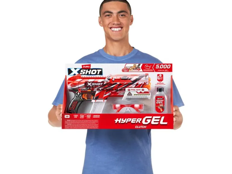 X-Shot Hyper Gel Clutch Blaster mit Gel-Kugeln – EN71 Series 1
