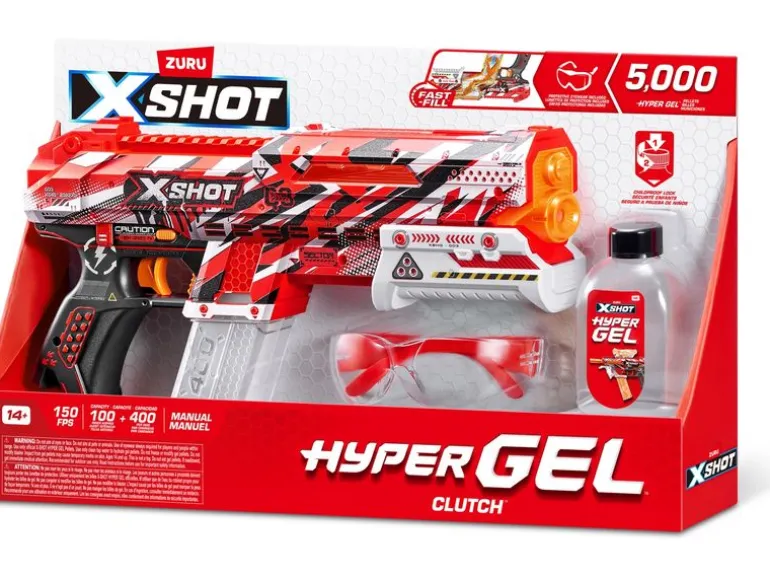 X-Shot Hyper Gel Clutch Blaster mit Gel-Kugeln – EN71 Series 1